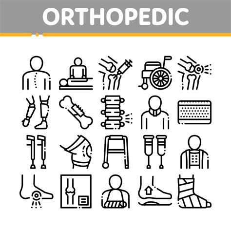 Orthopedic Collection Elements Vector Icons Set 17420355 Vector Art at ...
