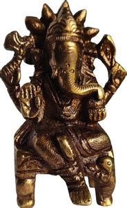 Bhartiya Kalakaari Brass Lord Ganesh Sitting on Chair Idol Sculpture ...