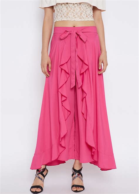 Get Solid Wide Legged Palazzo Skirt at ₹ 749 | LBB Shop