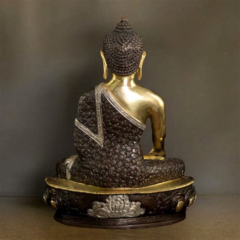 Buy Bhumisparsha Mudra Brass Buddha Three-tone Idol | Rare 13 ...