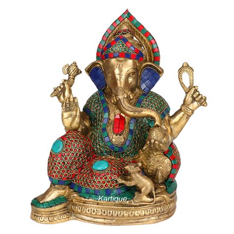 Brass Lord Ganesha Sitting On Singhasan Ganesh Bhagwan Idol Ganpati ...