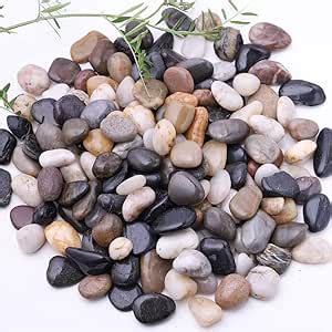 Perfy 1KG Decorative Polished Mixed Pebbles|River Rock Stones|Indoor ...