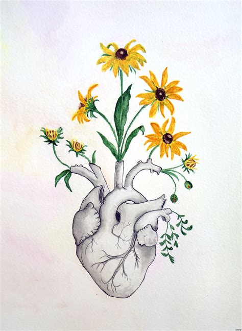Drawing Flowers Heart at Donald Stoltenberg blog