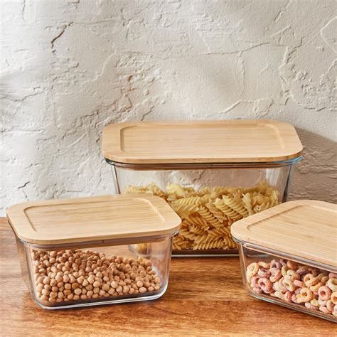 Buy Palestine Glass Storage Canister with Bamboo Lid - 950ml from Home ...