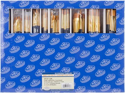 Royal & Langnickel(R) Gold Taklon Boxed Brush Set-120/Pkg, Count: 1 ...