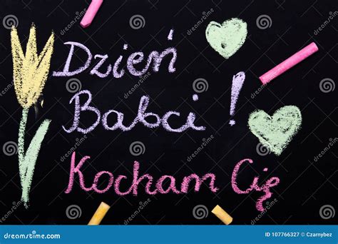 Polish Grandmother`s Day Card with Words: Grandmother`s Day. Stock ...