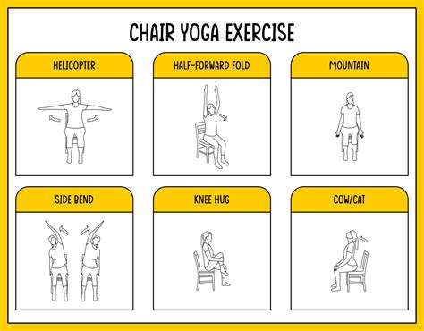 Chair Yoga Exercises For Seniors - 20 Free PDF Printables | Printablee