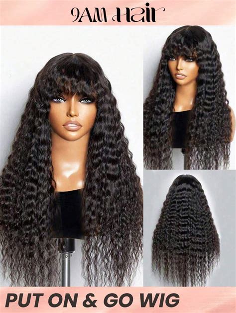 Human Hair Wigs With Bangs Affordable Hair Replacement Wig For Women ...