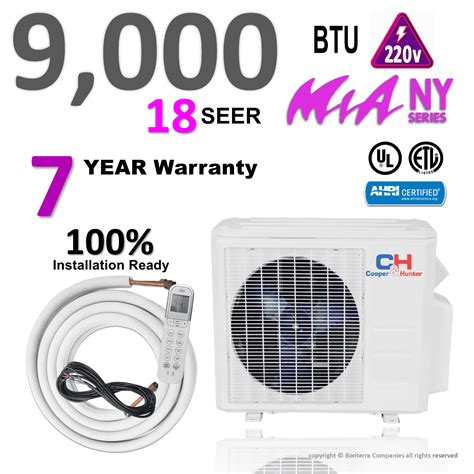 Cooper & Hunter 9000 BTU Mini Split Air Conditioner Heat Pump Ductless ...