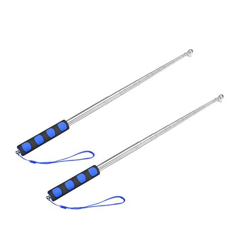 uxcell 5.25ft/1.6m Telescopic Handheld Flagpoles Stainless Steel Guide ...