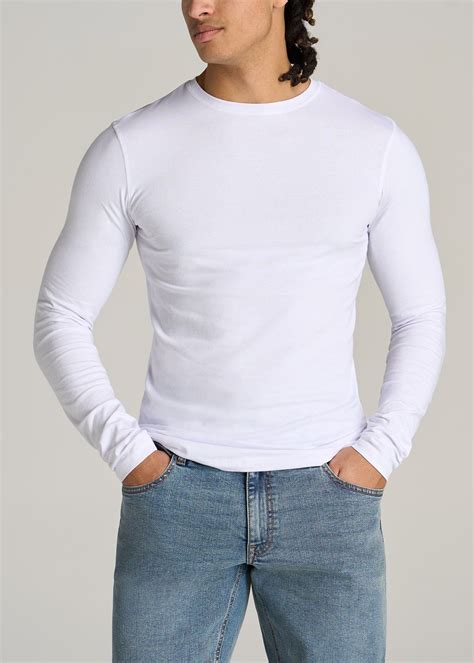 Slim Long Sleeve T Shirt: Tall Men's Slim Fit White Tee | Slim fit ...