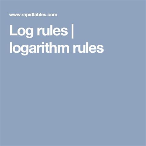 Basic Log Rules 的图像结果