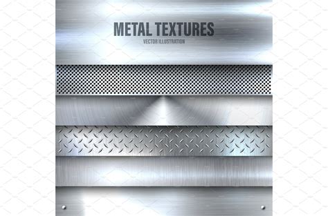 Realistic brushed metal textures set | Textures ~ Creative Market