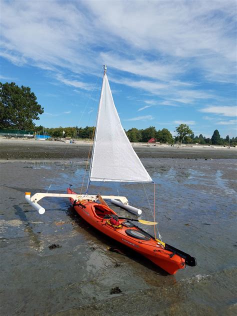 Kayak Outrigger Sailing Rig, Self Designed and Built over Three Weeks. : DIY | Kayak outriggers ...