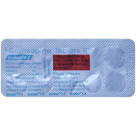 Oleanz 7.5 Tablet 10's Price, Uses, Side Effects, Composition - Apollo ...