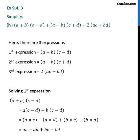 simlify:-(a+b)(c-d)+(a-b)(c+d)+2(ac+bd) - Brainly.in