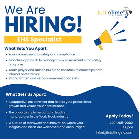 Just In Time Staffing on LinkedIn: #hiring #ehs #ehsspecialist # ...