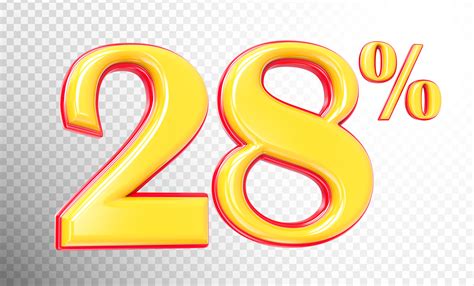 28 Number Red with Yellow 3D Render Graphic by olsopheap · Creative Fabrica