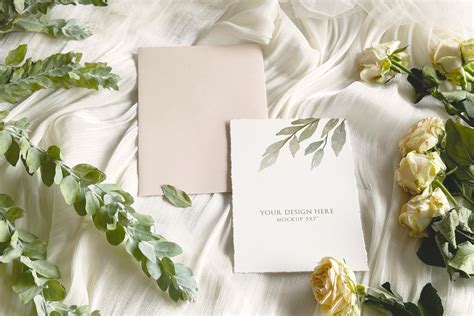 Peach Wedding Invitation Card Mockup 47537110 PSD