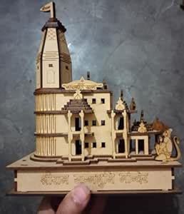 Ram Mandir Model for Home Display, Wood Construction DIY Temple Kit ...