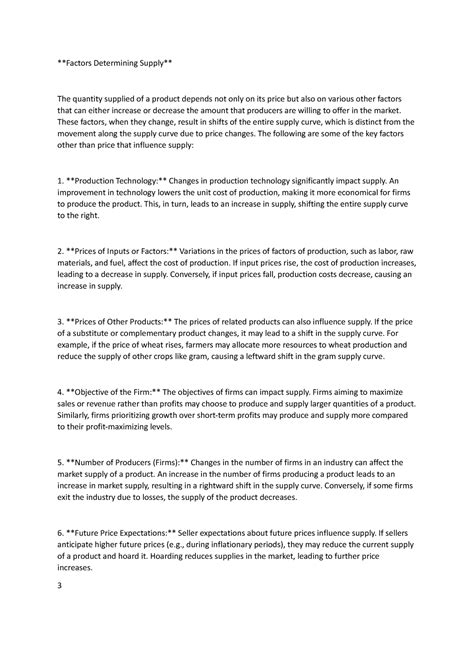 Factors Determining Supply - These factors, when they change, result in ...