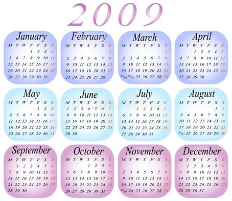 2009年全年日历表图片_其他_PSD分层_图行天下图库