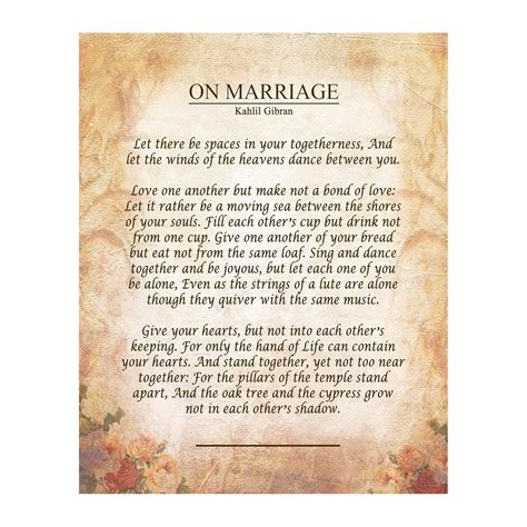 Amazon.com: On Marriage Poem Wall Art Print – 8x10 Unframed Kahlil ...