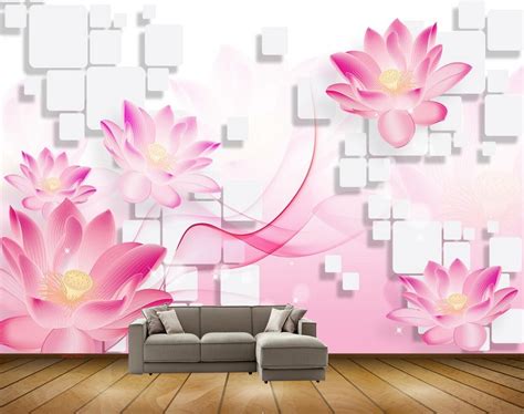 Avikalp MWZ1842 Pink Flowers 3D HD Wallpaper – Avikalp International ...