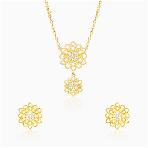 Golden Blooming Flower Set Of Two – GIVA Jewellery