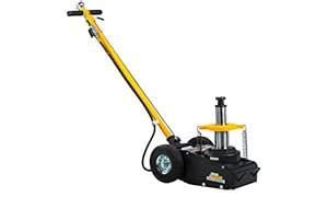 Omega 23227 Black 2-Stage Air/Hydraulic Axle Jack - 22/35 Ton Capacity ...