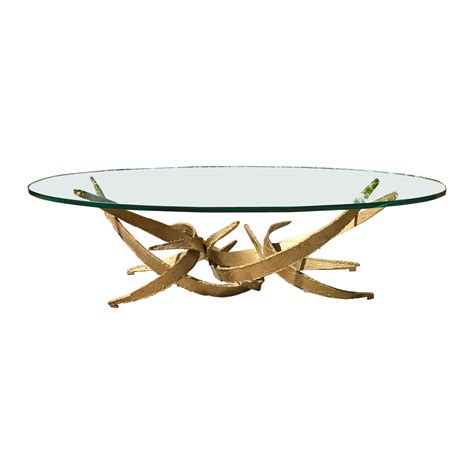 Silas Seandel Style Brutalist Base Oval Top Coffee, Cocktail Table at ...