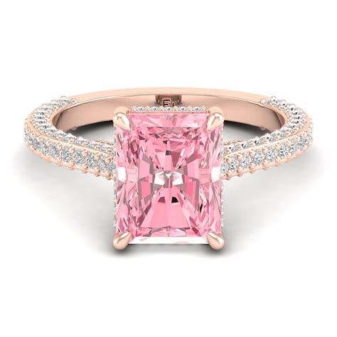 Fancy Pink Radiant Diamond Ring