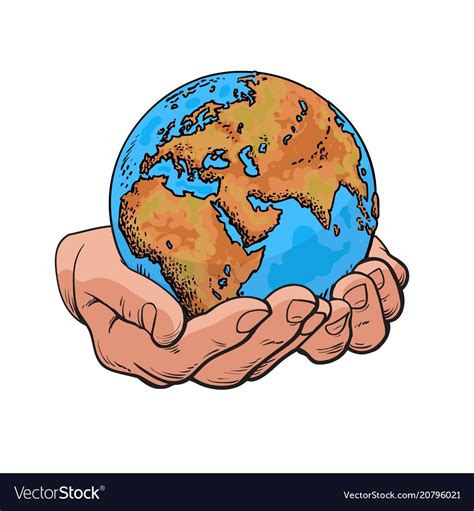 earth drawing in hand
