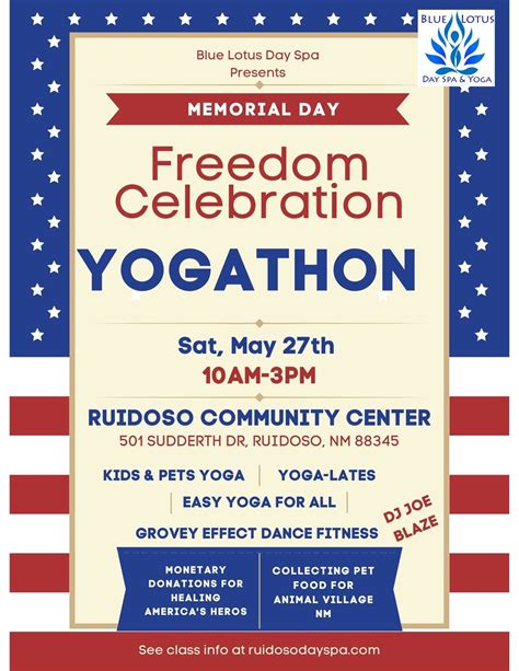 Memorial Day Freedom Celebration Yogathon at Ruidoso Community Center ...