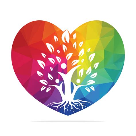 Family Tree And Roots Heart Shape Logo Design. Family Tree Symbol Icon ...