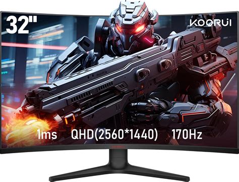 KOORUI 32 Zoll Curved Ultrawide Gaming Monitor, 2K QHD, 170Hz, 1ms ...