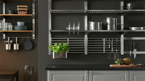 Kitchen Wall Organisers - Buy suspension rail with shelves - IKEA