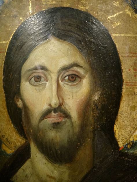 Christ from icon at St. Catherine's in Mount Sinai | Christ pantocrator ...