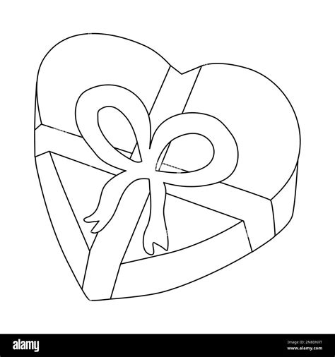 Heart shaped gift box, decorated with ribbon, design element for ...