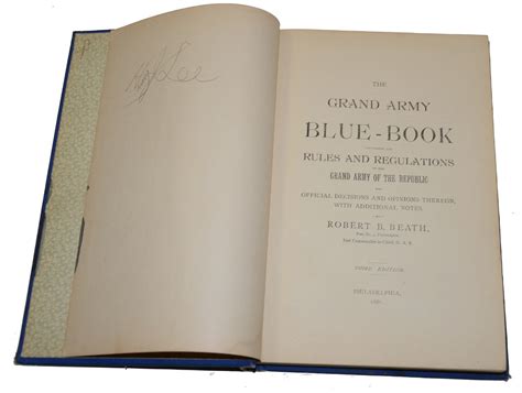 THIRD EDITION COPY OF “THE GRAND ARMY BLUE-BOOK” DATED 1886 — Horse Soldier