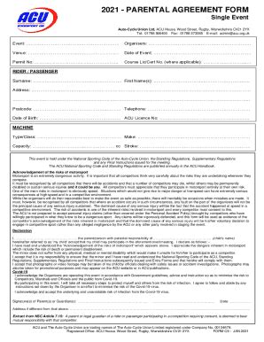 Fillable Online Acu Parental Agreement Form - Fill and Sign Printable ...