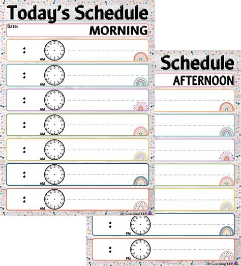 Boho Daily Schedule Charts Laminated 14x19 5 Dry Erase Classroom ...