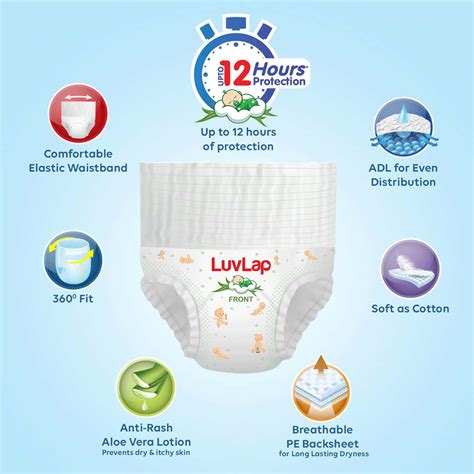 Buy LUVLAP DIAPER PANTS NEW BORN (NB) 0 TO 5KG 60 COUNT BABY DIAPER ...