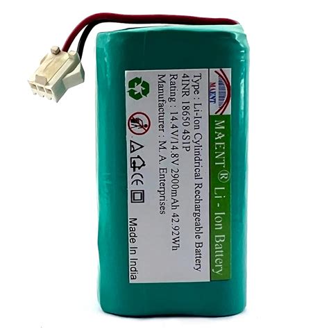 MAENT® 14.8V 18650 Lithium ion 14.6V Rechargeable Battery Pack 4S1P 16 ...