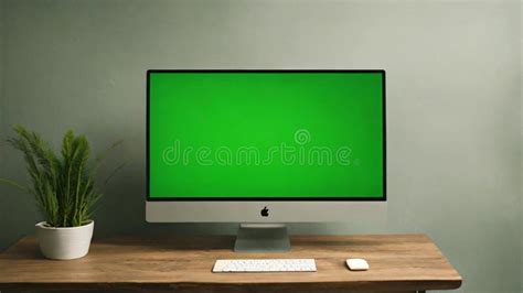 Computer and Desk Front View Green Screen 的图像结果