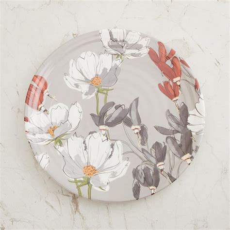 Buy Meadows Peony Multicolour Printed Melamine Dinner Plate - 27.5cm ...