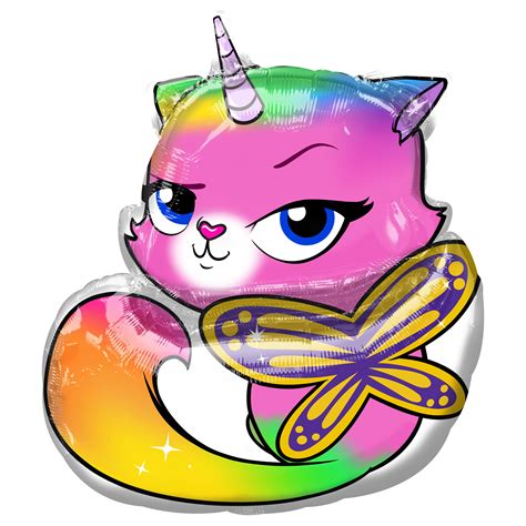 Rainbow Butterfly Unicorn Kitty Balloon at Isaac Macquarie blog