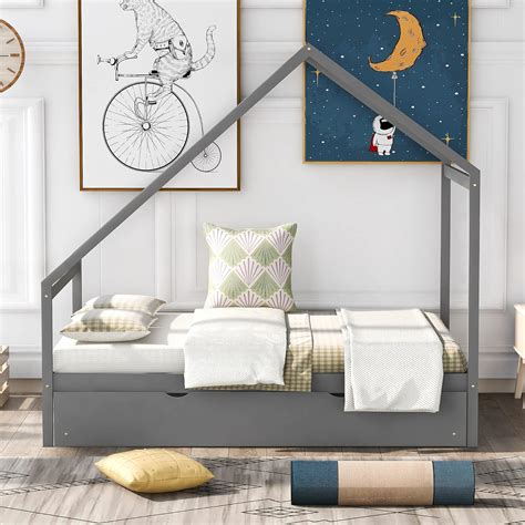 Buy ट्रैंडल के साथ मेरिटलाइन फुल हाउस बेड, रूफ के साथ वुडन हाउस बेड ...