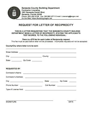Letter Of Reciprocity - Fill Online, Printable, Fillable, Blank | pdfFiller