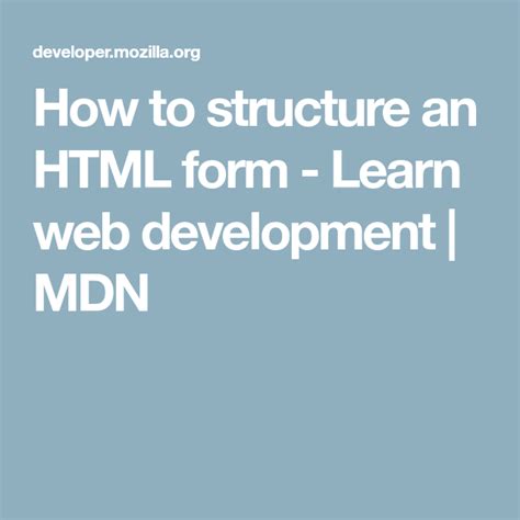 Image result for HTML Form Basic Structure
